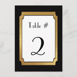 Black & Gold Wedding Wedding Table Number
