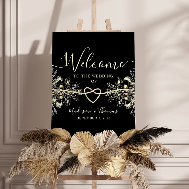 Black Gold Wedding Welcome Poster (Creator Uploaded)