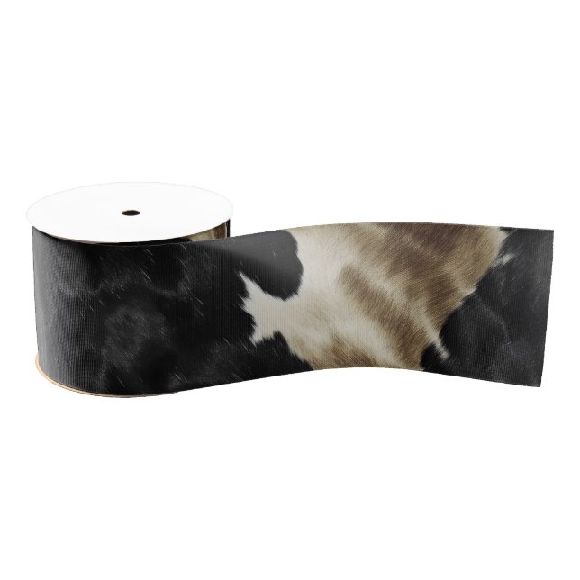 Black Gold Western Cowhide Grosgrain Ribbon (Spool)