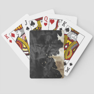 Black Gold Western Cowhide Playing Cards