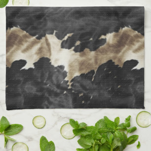 Black Gold Western Cowhide Tea Towel