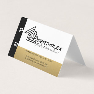 Black Gold White   House Logo Business Card