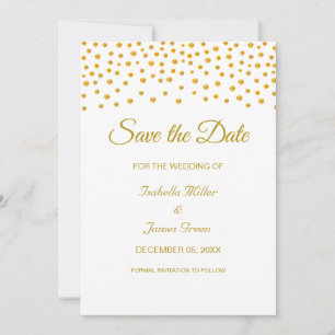 Black Gold White Wedding Save the Date Invitation