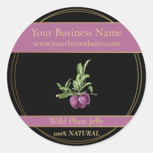 Black & Gold Wild Plum Jelly Product Label