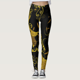 Black/Gold Women's Leggings