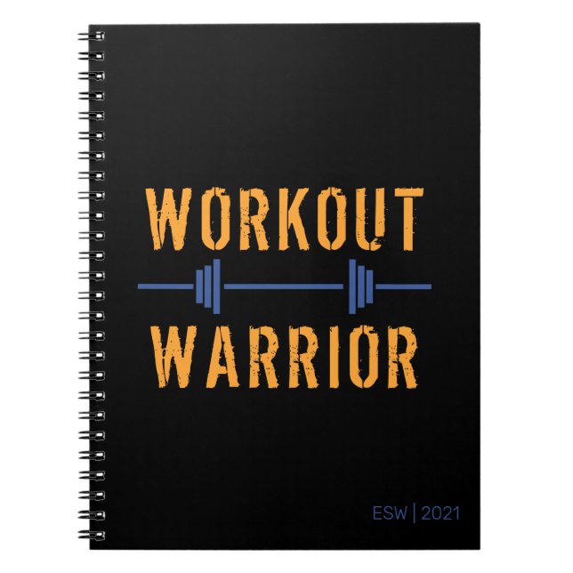 Black Gold Workout Warrior Fitness Journal (Front)