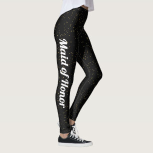 Black Gold Yellow Dots Pattern Party Leggings