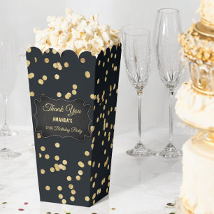 Black Gold Yellow Glitter Party Favour Box