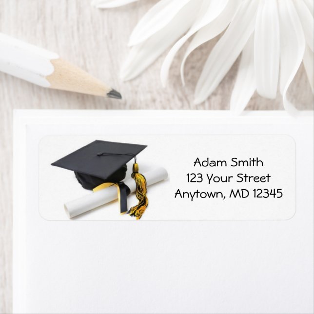 Black Gold Yellow Graduation Cap and Tassel (Insitu)