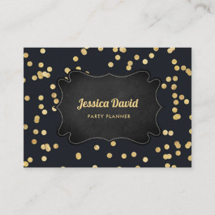 Black Gold Yellow Party Planner Business Card