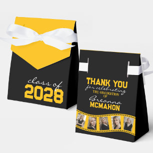 Black & Gold Yellow Photo Collage Filmstrip Favour Box