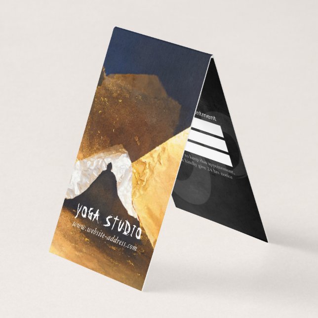 Black Gold Yoga Meditation Instructor Reiki Master Business Card (Front)