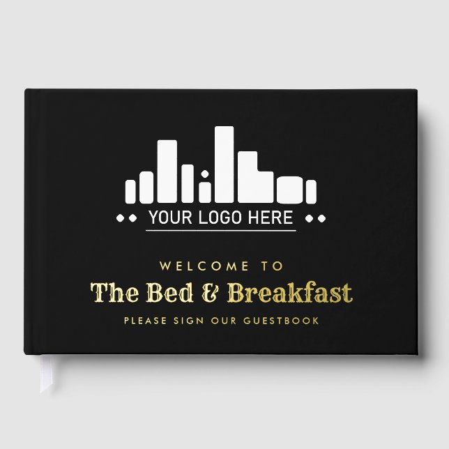Black Gold Your Logo Bed & Breakfast Guest Book (Front)