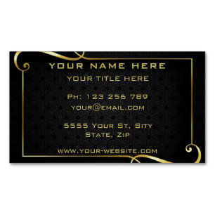 Black Gold Your Own Design Business Card Magnet