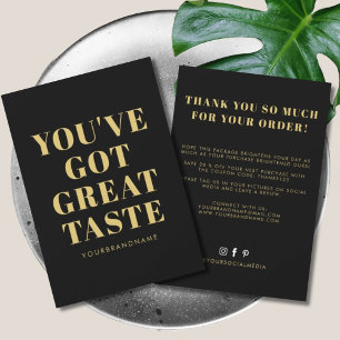 Black gold you've got great taste thank you card