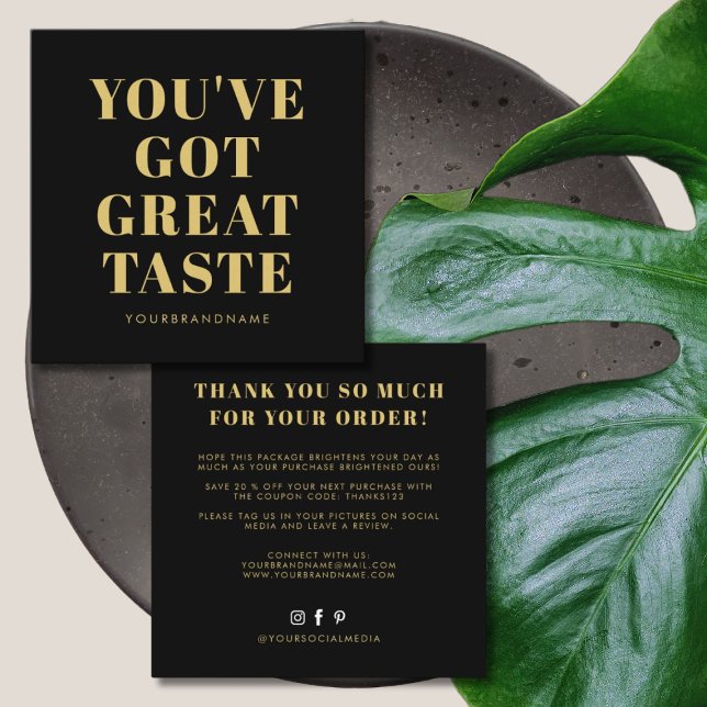  Black gold you've got great taste thank you  Square Business Card (Creator Uploaded)