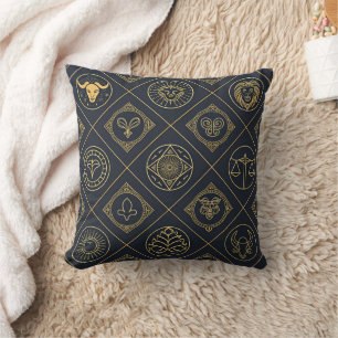 Black Gold Zodiac Sign (2) Cushion