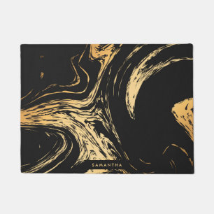Black & Golden Abstract Doormat