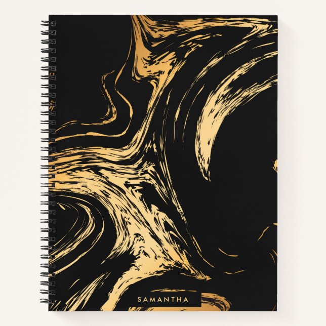 Black & Golden Abstract Notebook (Front)