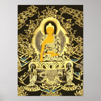 Black-Golden Buddha Poster