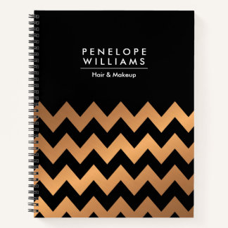Black Golden Chevrons Notebook
