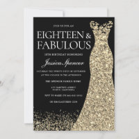 Black Golden Dress Womans 18th Birthday Party
