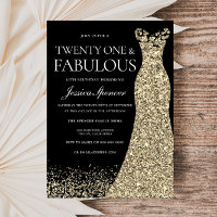 Black Golden Dress Womans 21st Birthday Party