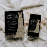 Black Golden Dress Womans 30th Birthday Party Invitation<br><div class="desc">Black Golden Dress Womans 30th Birthday Party - 30 and fabulous
Variations to the invitation and matching items in our store</div>