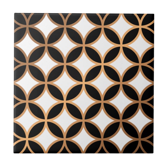 Black & Golden Geometric Tile (Front)