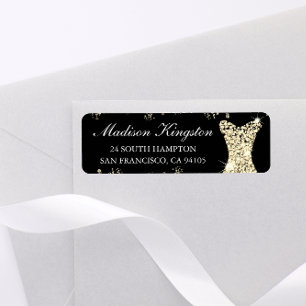 Black Golden Glitter Dress Birthday Party Bridal