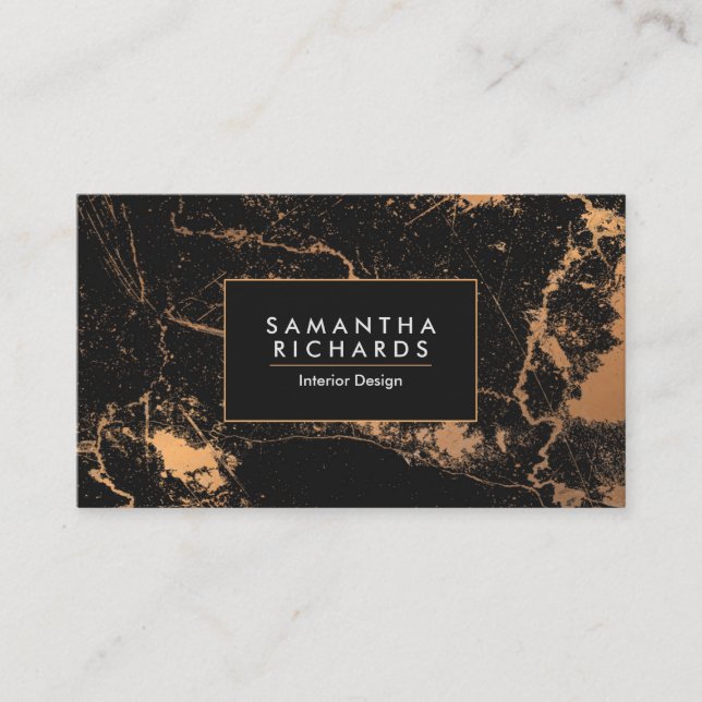 Black & Golden Marble Business Card (Front)