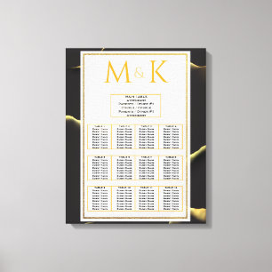 Black & Golden 💡 Modern Abstract Inky Oil Canvas Print