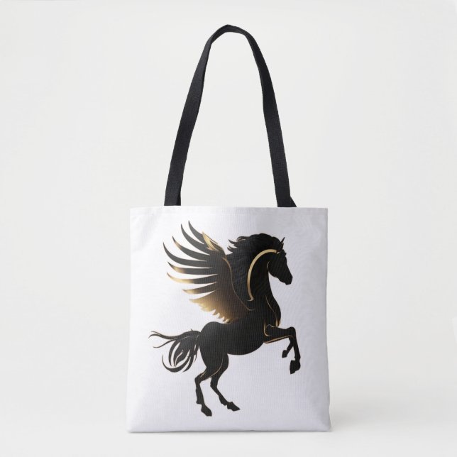Black Golden Paste Tote Bag (Front)