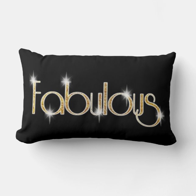 Black Golden Shine Fabulous Lumbar Pillow (Front)