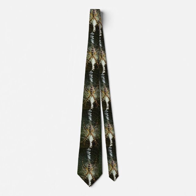 black golden yellow garden spider tie (Front)
