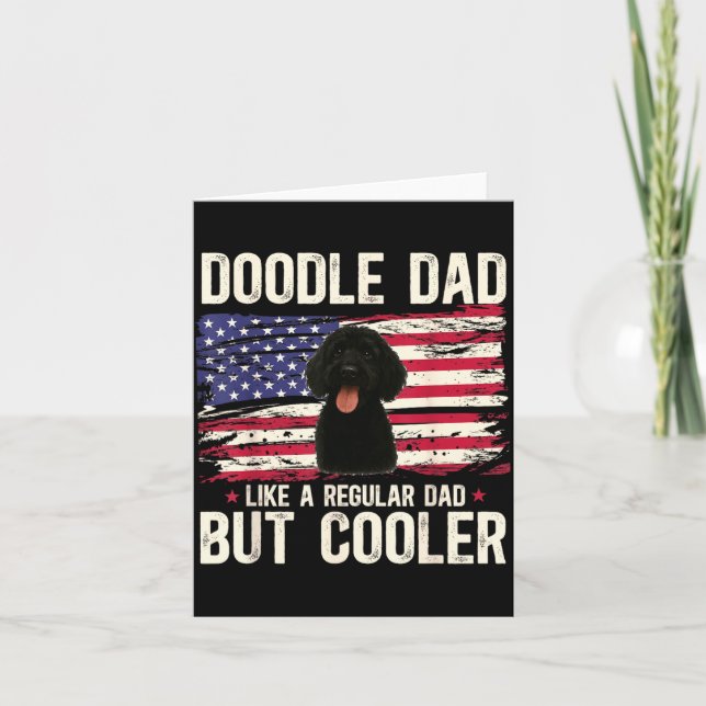 Black Goldendoodle Dad Definition Black Doodle Card (Front)