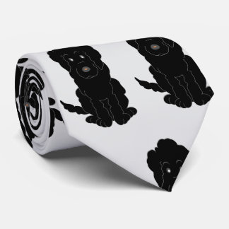 Black Goldendoodle Design Any Colour Background Tie