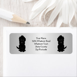 Black Goldendoodle Dog Design Return Address