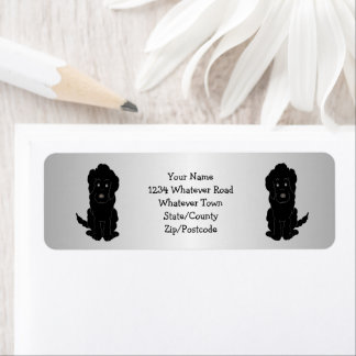 Black Goldendoodle Dog Design Return Address