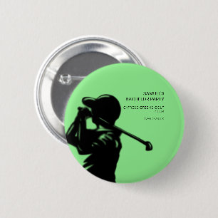 Black golfer Golfing Trip Bachelor Party minimal 6 Cm Round Badge