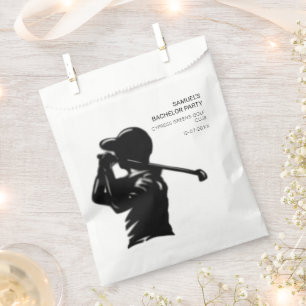 Black golfer Golfing Trip Bachelor Party minimal Favour Bags