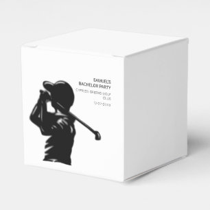 Black golfer Golfing Trip Bachelor Party minimal  Favour Box