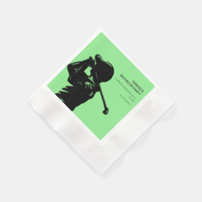 Black golfer Golfing Trip Bachelor Party minimal  Napkin (Corner)