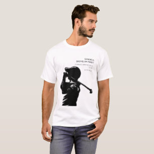 Black golfer Golfing Trip Bachelor Party minimal  T-Shirt