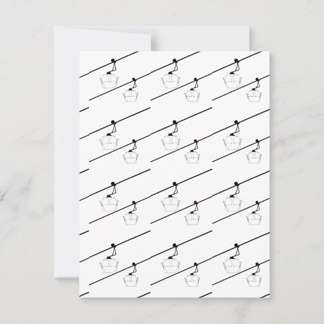 Black gondolas holiday card. card (Front)