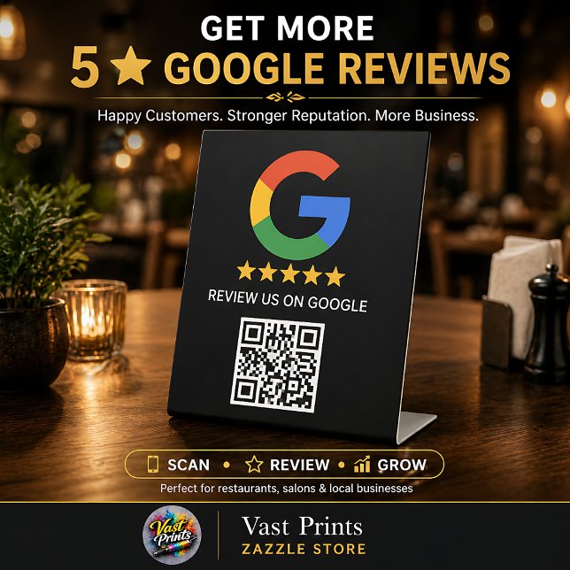 Black Google Review QR Code Pedestal Sign (Black Google Review QR Code Pedestal Sign
)