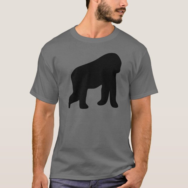 black gorilla walking monkey T-Shirt (Front)
