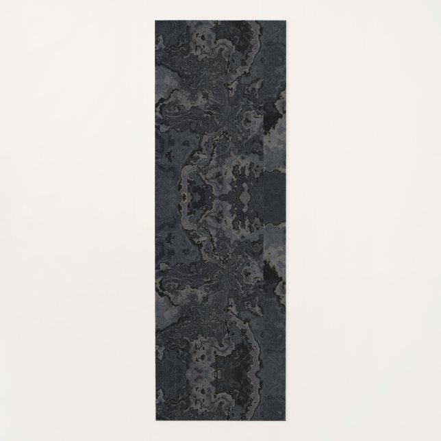 Black Goth Nature Stone Natural Yoga Mat (Front)