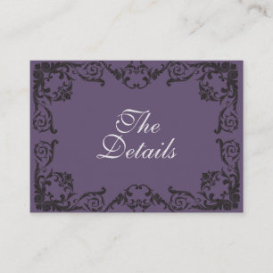 Black Goth Wedding QRC Wedding Details Enclosure C Card