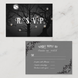 Black Goth Wedding RSVP Enclosure Card